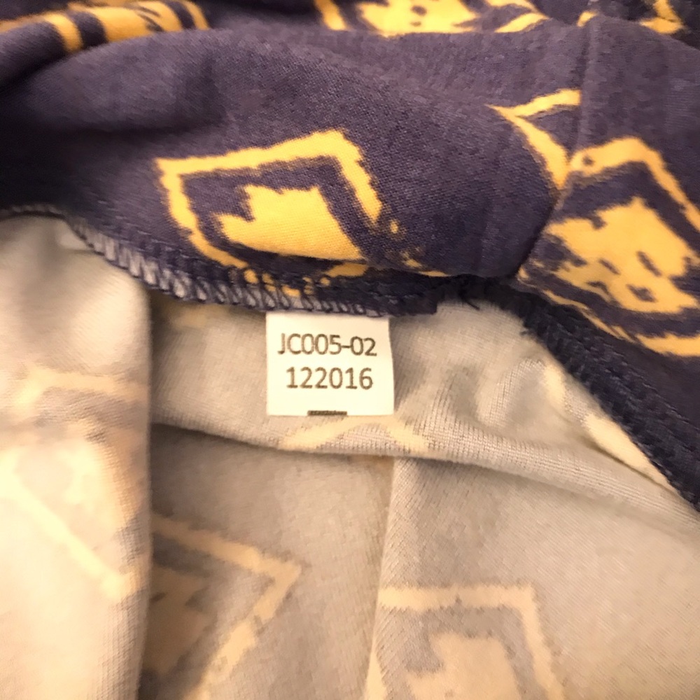 Lularoe Leggings Tights OS Small Medium Blue Yellow Whimsy Festival Pride - Picture 8 of 10